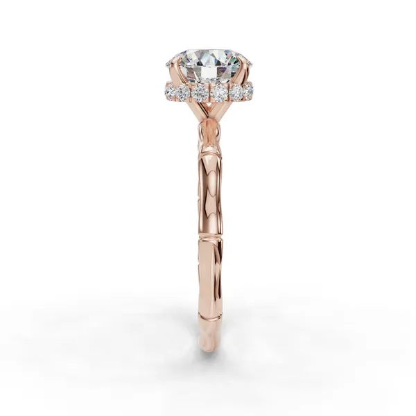 18K Rose Gold Round Engagement Ring Setting Image 3 SVS Fine Jewelry Oceanside, NY