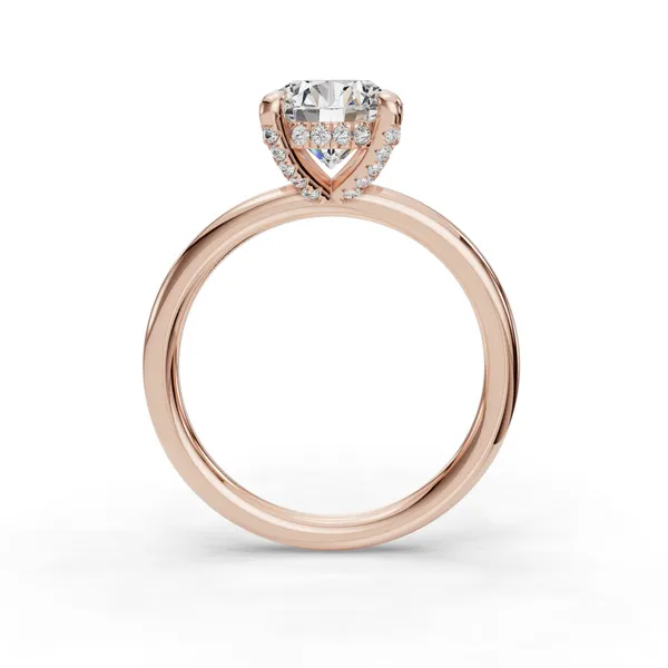 14K Rose Gold Round Engagement Ring Setting Image 2 SVS Fine Jewelry Oceanside, NY
