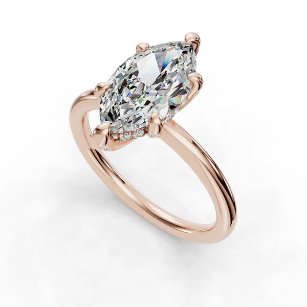 14K Rose Gold Marquise Engagement Ring Setting SVS Fine Jewelry Oceanside, NY