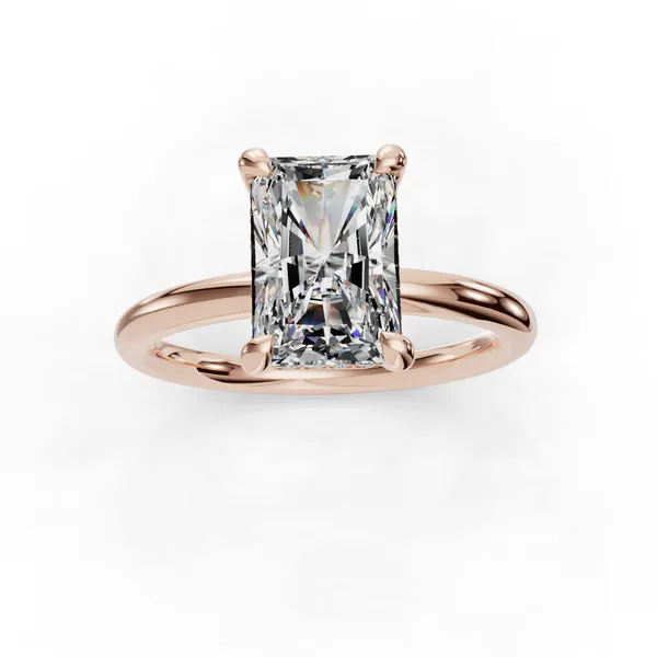 14K Rose Gold Radiant Engagement Ring Setting Image 4 SVS Fine Jewelry Oceanside, NY