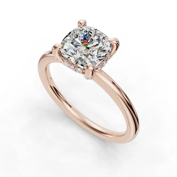 14K Rose Gold Cushion Engagement Ring Setting SVS Fine Jewelry Oceanside, NY