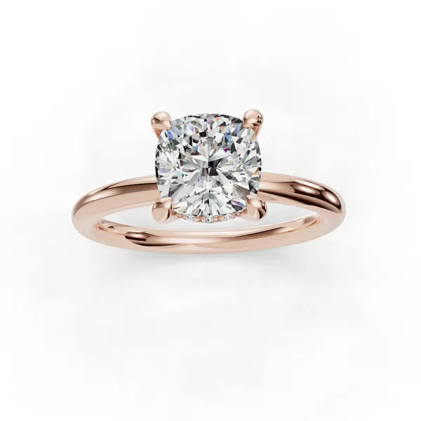 14K Rose Gold Cushion Engagement Ring Setting Image 4 SVS Fine Jewelry Oceanside, NY