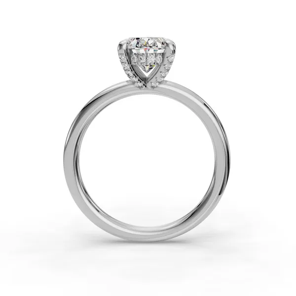 14K White Gold Oval Engagement Ring Setting Image 2 SVS Fine Jewelry Oceanside, NY
