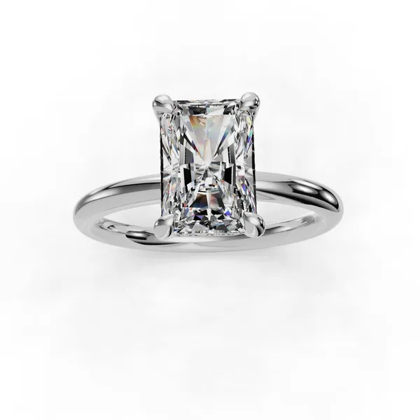 14K White Gold Radiant Engagement Ring Setting Image 4 SVS Fine Jewelry Oceanside, NY