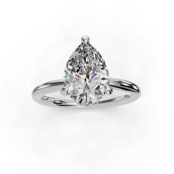 14K White Gold Pear Engagement Ring Setting Image 4 SVS Fine Jewelry Oceanside, NY