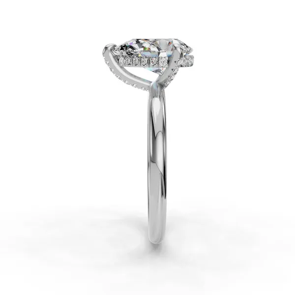14K White Gold Pear Engagement Ring Setting Image 3 SVS Fine Jewelry Oceanside, NY