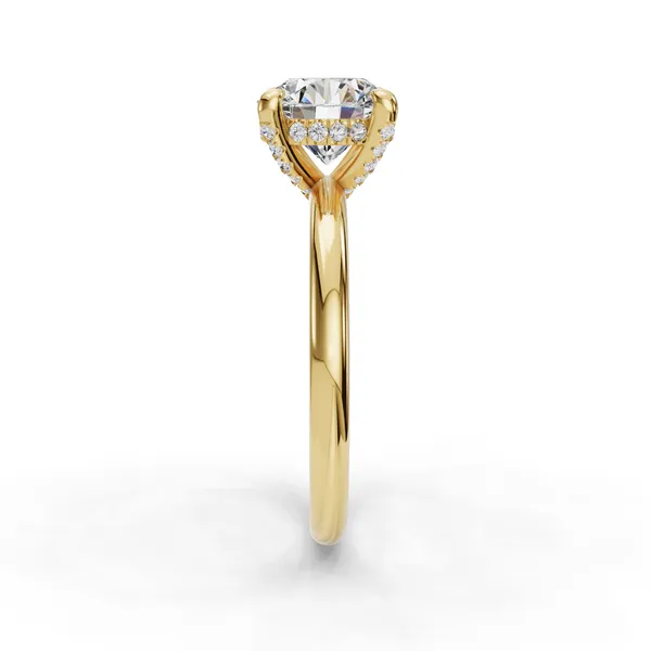14K Yellow Gold Round Engagement Ring Setting Image 3 SVS Fine Jewelry Oceanside, NY