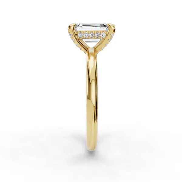 14K Yellow Gold Emerald Engagement Ring Setting Image 3 SVS Fine Jewelry Oceanside, NY