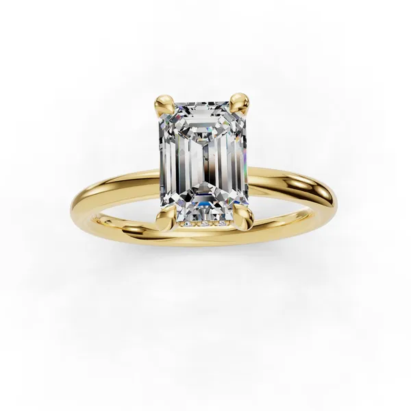 14K Yellow Gold Emerald Engagement Ring Setting Image 4 SVS Fine Jewelry Oceanside, NY