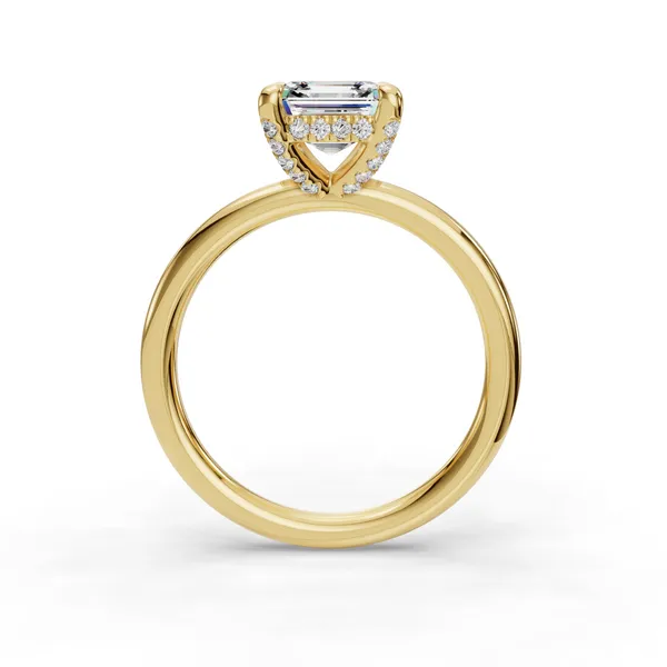 14K Yellow Gold Asscher Engagement Ring Setting Image 2 SVS Fine Jewelry Oceanside, NY