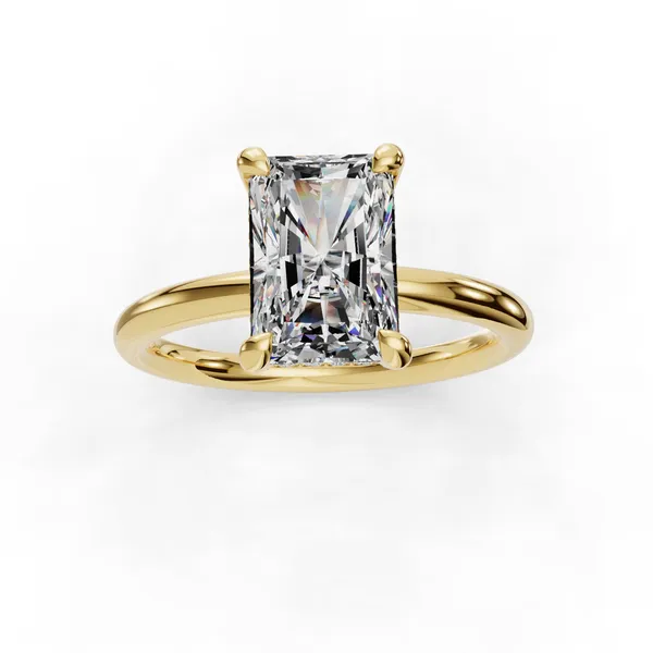 14K Yellow Gold Radiant Engagement Ring Setting Image 4 SVS Fine Jewelry Oceanside, NY