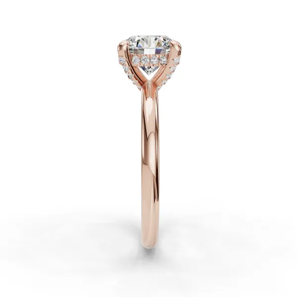 18K Rose Gold Round Engagement Ring Setting Image 3 SVS Fine Jewelry Oceanside, NY
