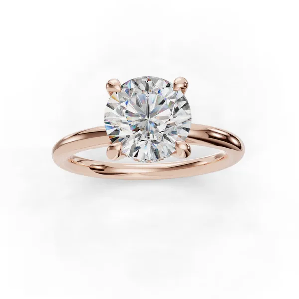 18K Rose Gold Round Engagement Ring Setting Image 4 SVS Fine Jewelry Oceanside, NY