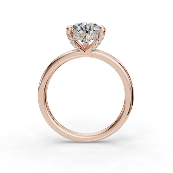 18K Rose Gold Pear Engagement Ring Setting Image 2 SVS Fine Jewelry Oceanside, NY