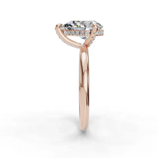 18K Rose Gold Pear Engagement Ring Setting Image 3 SVS Fine Jewelry Oceanside, NY