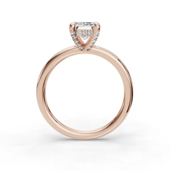 18K Rose Gold Emerald Engagement Ring Setting Image 2 SVS Fine Jewelry Oceanside, NY