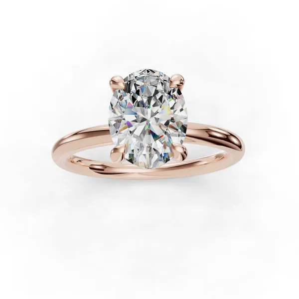 18K Rose Gold Oval Engagement Ring Setting Image 4 SVS Fine Jewelry Oceanside, NY