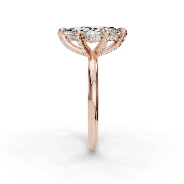 18K Rose Gold Marquise Engagement Ring Setting Image 3 SVS Fine Jewelry Oceanside, NY