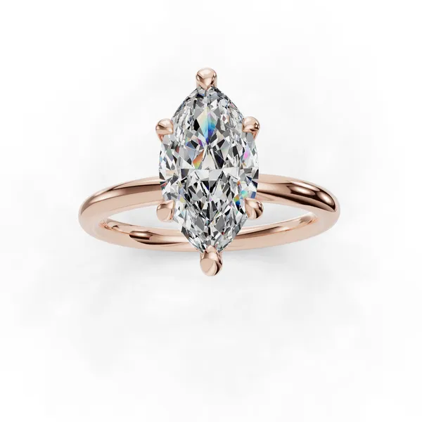 18K Rose Gold Marquise Engagement Ring Setting Image 4 SVS Fine Jewelry Oceanside, NY