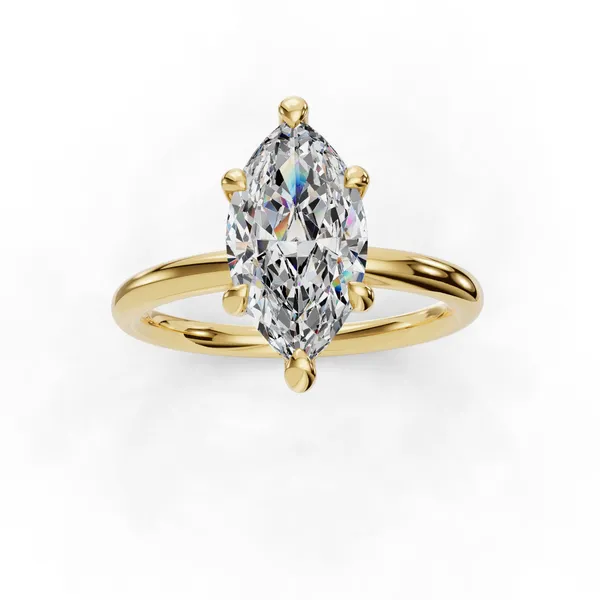 18K Yellow Gold Marquise Engagement Ring Setting Image 4 SVS Fine Jewelry Oceanside, NY