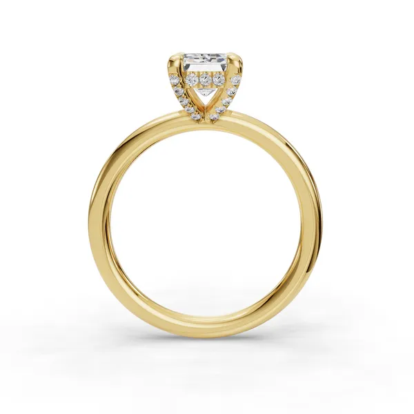 18K Yellow Gold Emerald Engagement Ring Setting Image 2 SVS Fine Jewelry Oceanside, NY