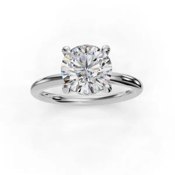 Platinum Round Engagement Ring Setting Image 4 SVS Fine Jewelry Oceanside, NY