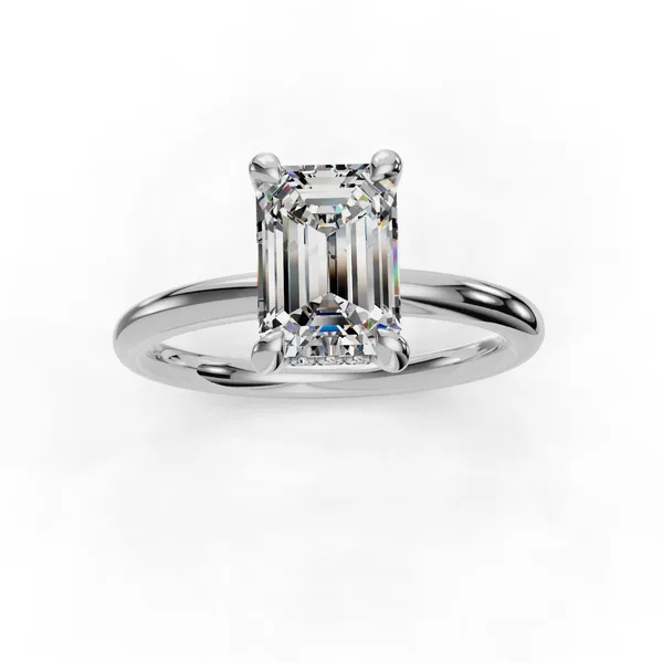 Platinum Emerald Engagement Ring Setting Image 4 SVS Fine Jewelry Oceanside, NY