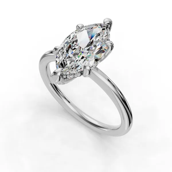 Platinum Marquise Engagement Ring Setting SVS Fine Jewelry Oceanside, NY