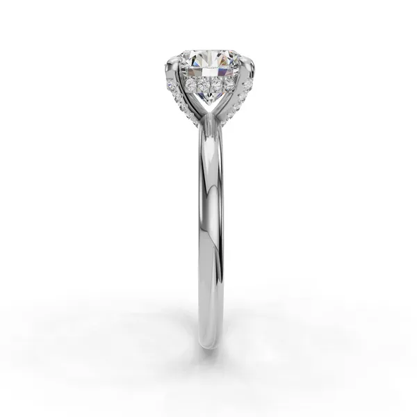 Platinum Round Engagement Ring Setting Image 3 SVS Fine Jewelry Oceanside, NY