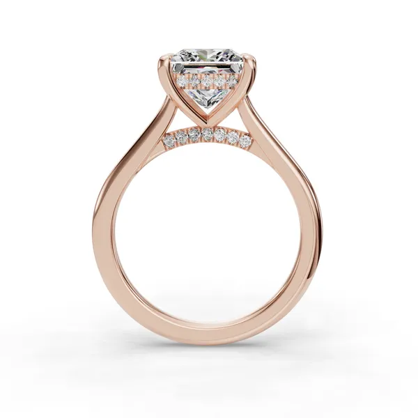 14K Rose Gold Princess Engagement Ring Setting Image 2 SVS Fine Jewelry Oceanside, NY