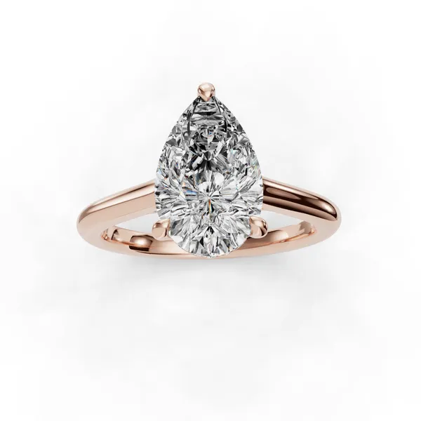 14K Rose Gold Pear Engagement Ring Setting Image 4 SVS Fine Jewelry Oceanside, NY