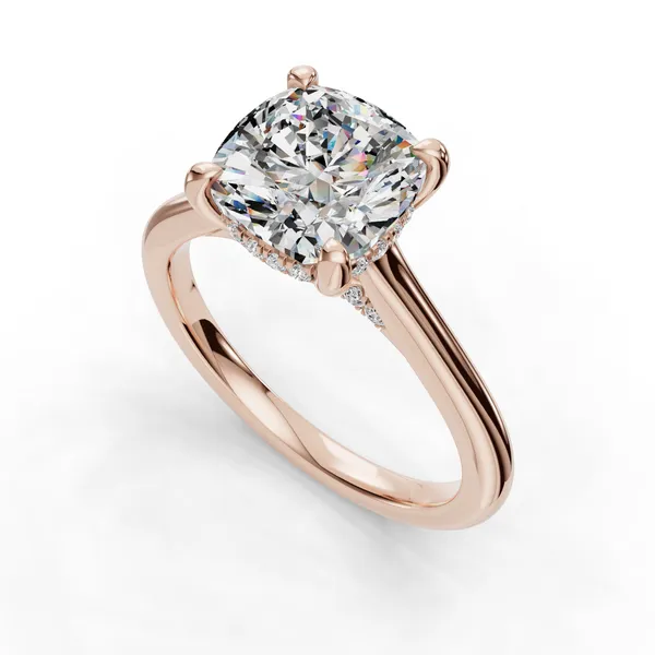 14K Rose Gold Cushion Engagement Ring Setting SVS Fine Jewelry Oceanside, NY