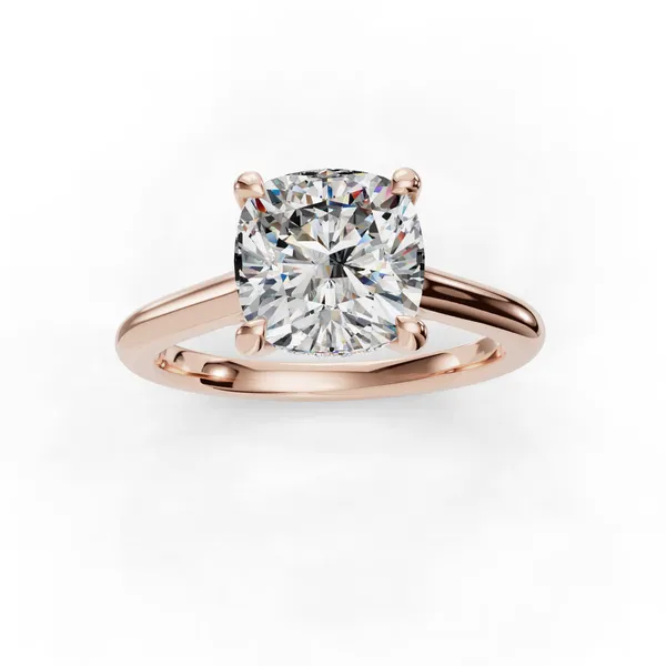 14K Rose Gold Cushion Engagement Ring Setting Image 4 SVS Fine Jewelry Oceanside, NY