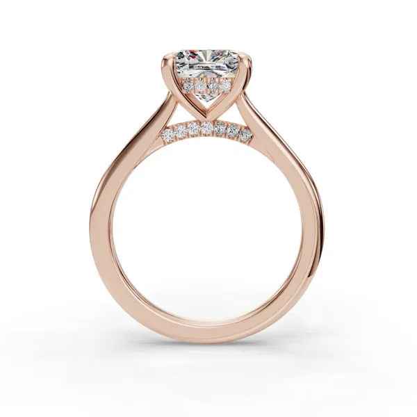 14K Rose Gold Cushion Engagement Ring Setting Image 2 SVS Fine Jewelry Oceanside, NY