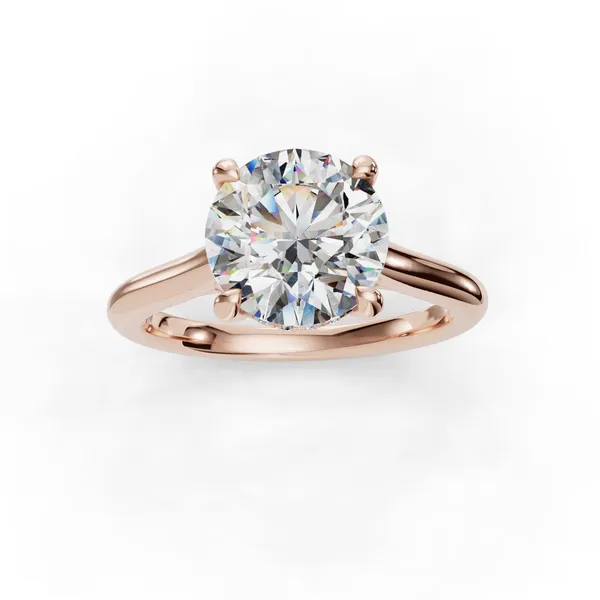 14K Rose Gold Round Engagement Ring Setting Image 4 SVS Fine Jewelry Oceanside, NY