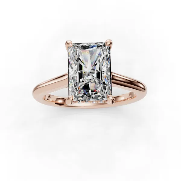 14K Rose Gold Radiant Engagement Ring Setting Image 4 SVS Fine Jewelry Oceanside, NY