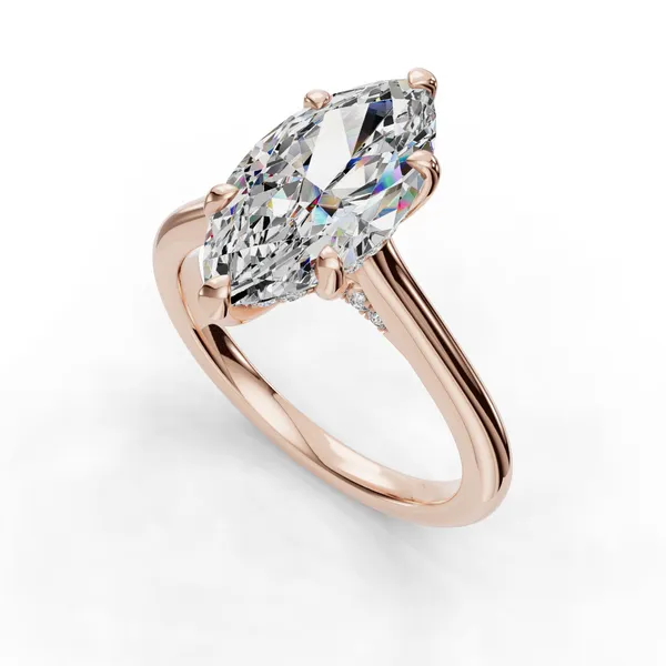 14K Rose Gold Marquise Engagement Ring Setting SVS Fine Jewelry Oceanside, NY