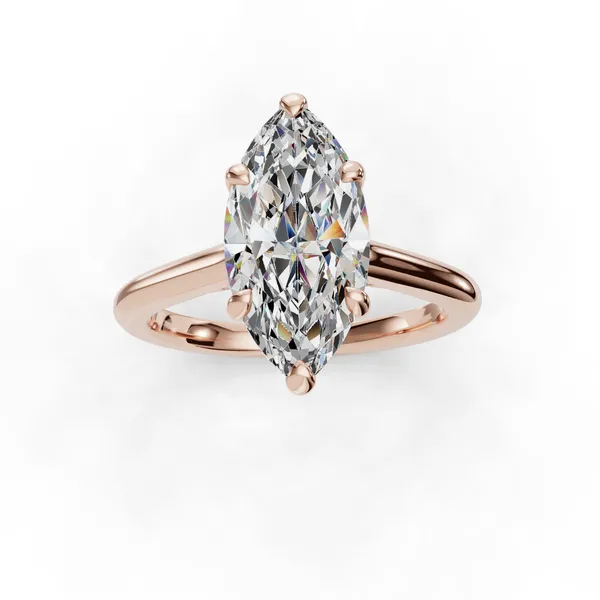 14K Rose Gold Marquise Engagement Ring Setting Image 4 SVS Fine Jewelry Oceanside, NY