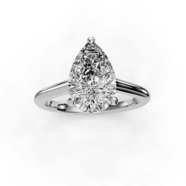 14K White Gold Pear Engagement Ring Setting Image 4 SVS Fine Jewelry Oceanside, NY