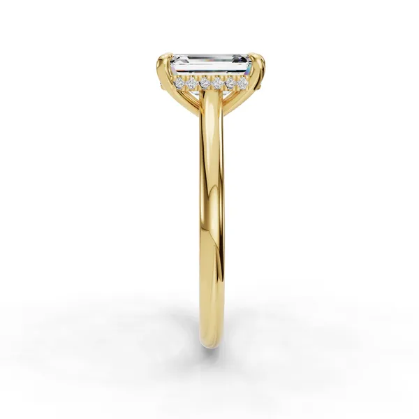 14K Yellow Gold Emerald Engagement Ring Setting Image 3 SVS Fine Jewelry Oceanside, NY