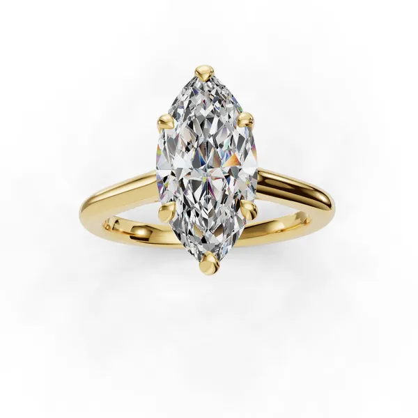 14K Yellow Gold Marquise Engagement Ring Setting Image 4 SVS Fine Jewelry Oceanside, NY
