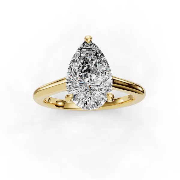 14K Yellow Gold Pear Engagement Ring Setting Image 4 SVS Fine Jewelry Oceanside, NY