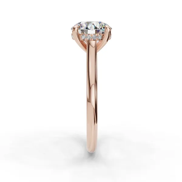 18K Rose Gold Round Engagement Ring Setting Image 3 SVS Fine Jewelry Oceanside, NY
