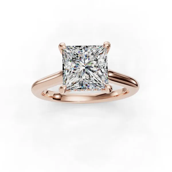 18K Rose Gold Princess Engagement Ring Setting Image 4 SVS Fine Jewelry Oceanside, NY