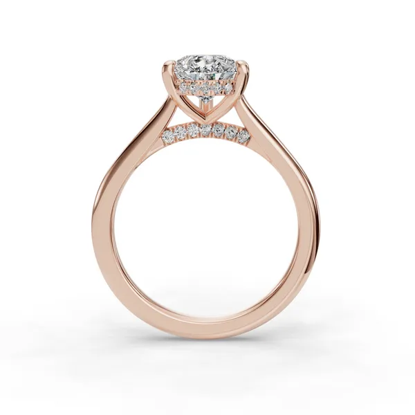 18K Rose Gold Pear Engagement Ring Setting Image 2 SVS Fine Jewelry Oceanside, NY