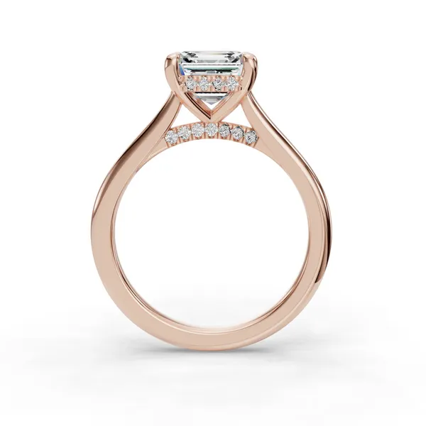 18K Rose Gold Asscher Engagement Ring Setting Image 2 SVS Fine Jewelry Oceanside, NY