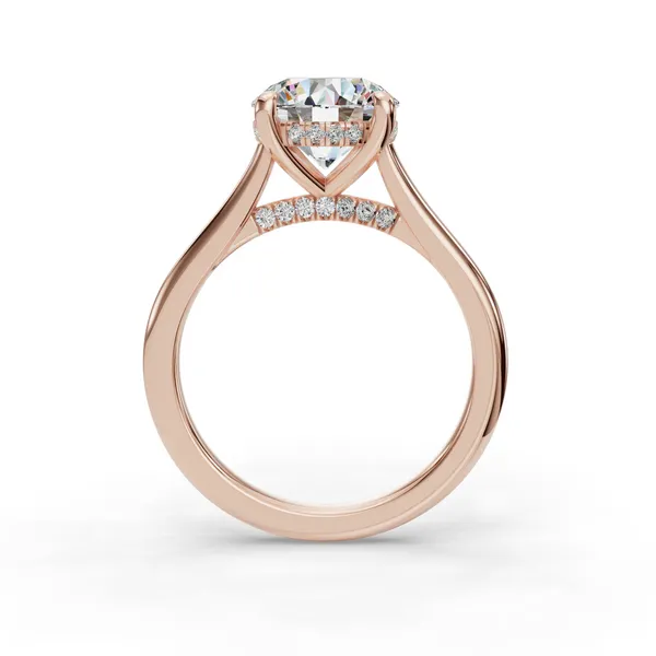 18K Rose Gold Round Engagement Ring Setting Image 2 SVS Fine Jewelry Oceanside, NY