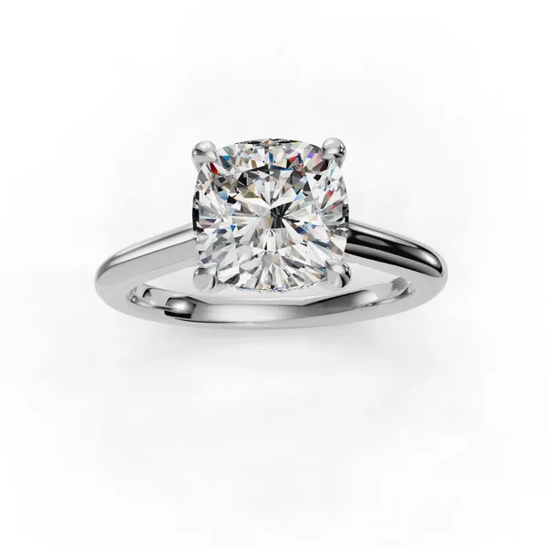 18K White Gold Cushion Engagement Ring Setting Image 4 SVS Fine Jewelry Oceanside, NY