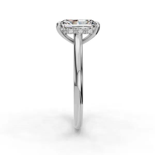 18K White Gold Radiant Engagement Ring Setting Image 3 SVS Fine Jewelry Oceanside, NY
