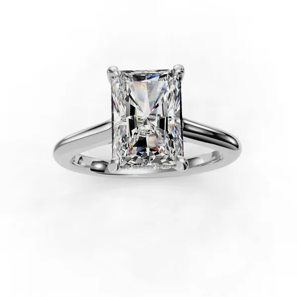 18K White Gold Radiant Engagement Ring Setting Image 4 SVS Fine Jewelry Oceanside, NY